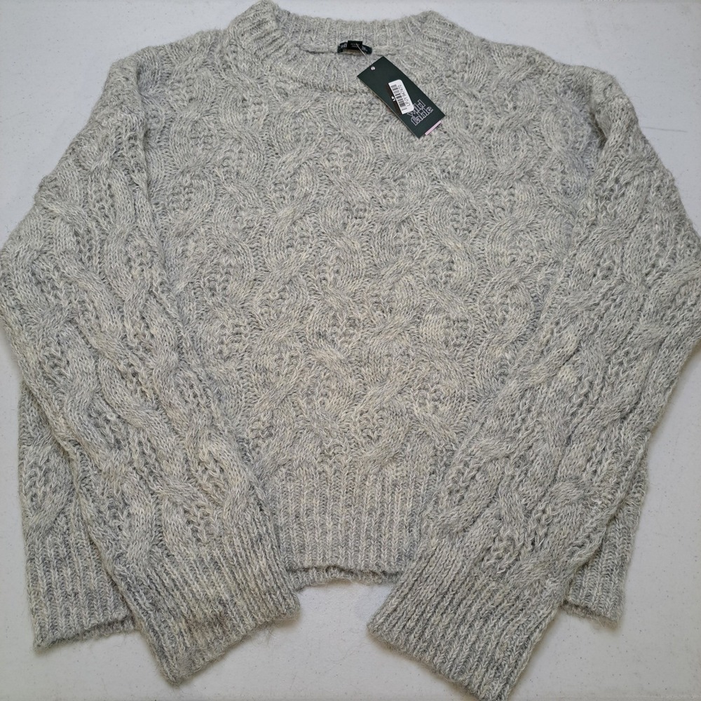 Wild Fable Womens Sweater XL Gray NWT Cable Knit 1933-360